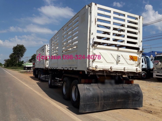 ขายรถพ่วงดัมพ์ Hino mega เครื่อง 344 แรง ปี 57 กระบะดัมพ์สามมิตรคอกเกษต ลูก 3 เพลาแท้ ทะเบียนพร้อม