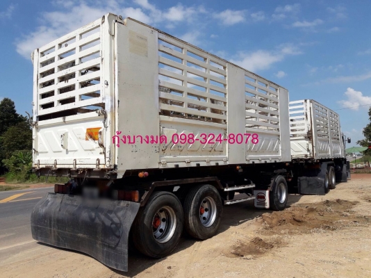 ขายรถพ่วงดัมพ์ Hino mega เครื่อง 344 แรง ปี 57 กระบะดัมพ์สามมิตรคอกเกษต ลูก 3 เพลาแท้ ทะเบียนพร้อม