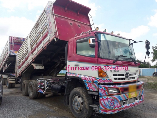 ขายรถพ่วงดัมพ์ Hino mega เครื่อง 344 แรง ปี 56 กระบะดัมพ์อู่ซีทีทรัค ลูก 3 เพลาแท้ ยาว 6.80 เมตร