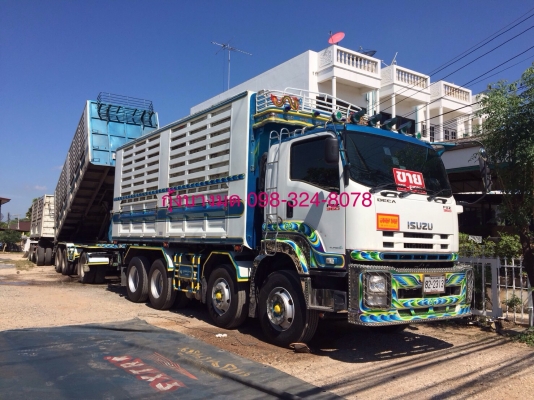 ขายรถพ่วงดัมพ์ ISUZU 360 แรง ปลายปี 56 แม่-ลูกดัมพ์สหะกิจ คัทซีเป็น DT แล้ว ไม่เอาคานหน้าถอดให้ พร้อมแจ้งขนส่งให้ค่ะ ทะเบียนพร้อม