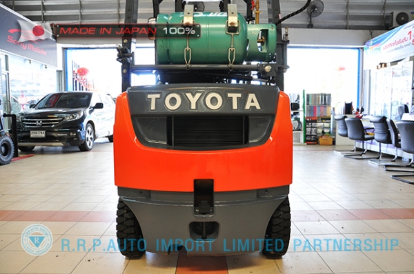 ขายรถโฟล์คลิฟท์มือสอง TOYOTA รุ่น 8FG15-32103 นำเข้าจากประเทศญี่ปุ่น 100\% ไม่เคยใช้งานในไทย