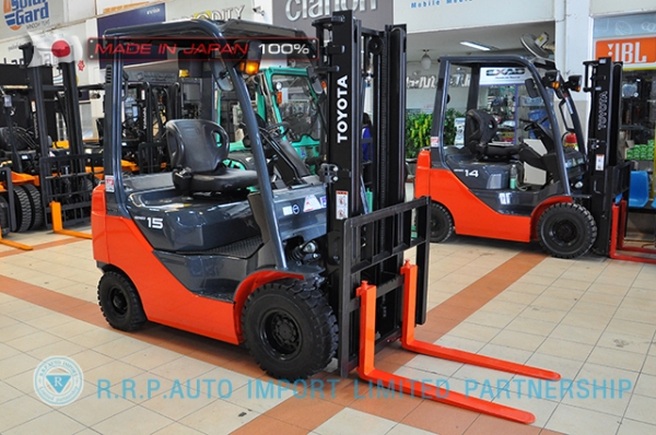 ขายรถโฟล์คลิฟท์มือสอง TOYOTA รุ่น 8FD15-11659  นำเข้าจากประเทศญี่ปุ่น 100\% ไม่เคยใช้งานในไทย