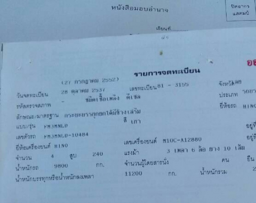 มี2พ่วง ขายพ่วงละ1,000,000บ สิบล้อ แม่ลูก2เพา ฮีโน่ FM3M 240ปี37-39 ดั้มกะบะเหล็ก สภาพดีสวยหัวบางเดิมๆพร้อมใช้ ทะเบียนพร้อมโอน