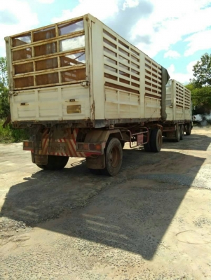 ขายด่วนรถพ่วง 18 ล้อ แม่-ลูก กระบะเหล็กคอกเกษตรดั้ม ISUZU 300 ปี.55 รถสวยพร้อมใช้ ราคาย้อมๆแค่185000
