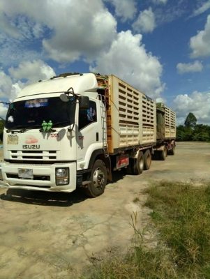 ขายด่วนรถพ่วง 18 ล้อ แม่-ลูก กระบะเหล็กคอกเกษตรดั้ม ISUZU 300 ปี.55 รถสวยพร้อมใช้ ราคาย้อมๆแค่185000