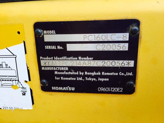 ขาย 1,680,000 KOMATSU pc 160-8 LC รถใช้งานน้อย 5,022 ชม. เอกสารใบแจ้งจำหน่าย เครื่อง ปั๊ม ดี ช่วงล่างเต็ม แอร์เย็นเพลงเพาะ รถอยู่ ปทุมธานี 090-772-3710 000-772-3708