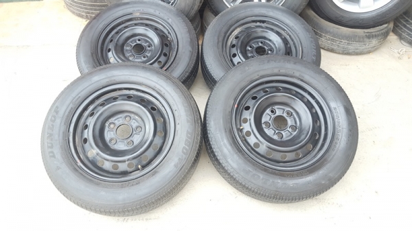 ขายล้อกะทะกะบะ  5รู 6นิ้ว ยาง205/65/15 4 ล้อ