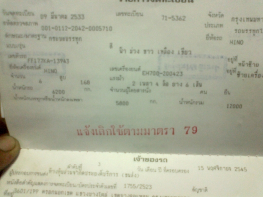 ขายหกล้อ หัวเดิม ครัชซีเดิม เครื่องเดิม รถห้างแท้ๆรถสวยเดิมๆ ยาว 7 เมตรครึ่ง พร้อมใช้งาน Hino FF177 KA เครื่อง EH700  ซื้อไปไม่ต้องทำอะไร ใช้งานได้เลย