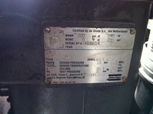 เครื่องปั๊มลมมือสอง ยี่ห้อ atlas copco Model GA 30