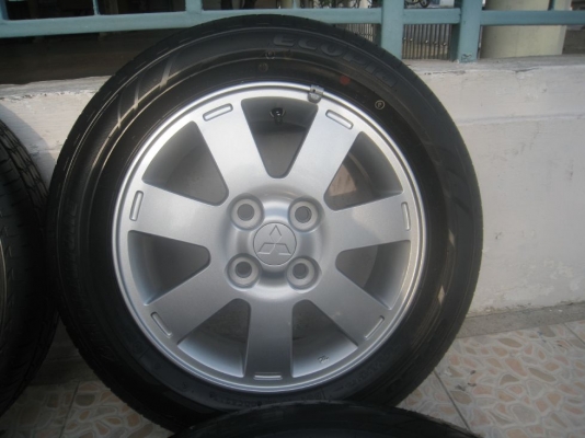 ขายล้อแม็กเดิม mitsubishi mirage 14"x4.5" 4รู100 et46+ยางปลายปี 12 (081-3747940)