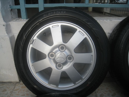ขายล้อแม็กเดิม mitsubishi mirage 14"x4.5" 4รู100 et46+ยางปลายปี 12 (081-3747940)