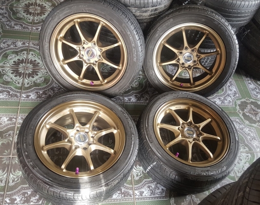 ขายล้อใหม่15 CE28 4รู100-114 ยางเปอร์เช็น 4 ล้อ