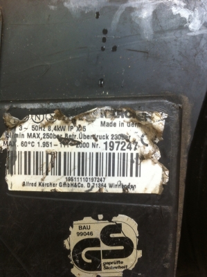 ปั๊มอัดฉีด KARCHER 250 bar ไฟ 3 เฟต