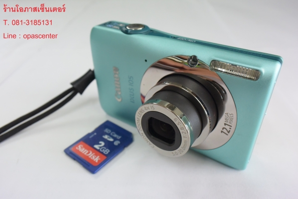กล้อง Canon IXUS 105 12.1 MP Mem 4GB ที่ชาร์ท ซอง สาย AV USB กล่อง สภาพใหม่ พร้อมใช้งาน