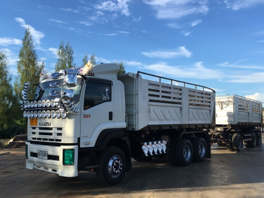 ขายด่วนรถดั้ม360แรง ปี55 กะบะสามมิตร ลูก3เพลา สภาพสวยๆ ใช้น้อยไมล์120000 วิ่งปาล์มเท่านั้น