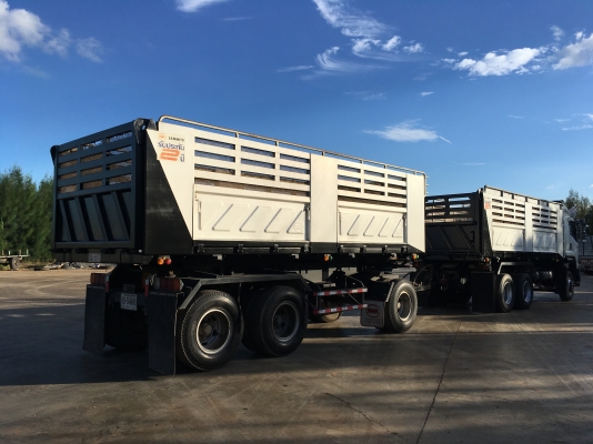 ขายด่วนรถดั้ม360แรง ปี55 กะบะสามมิตร ลูก3เพลา สภาพสวยๆ ใช้น้อยไมล์120000 วิ่งปาล์มเท่านั้น