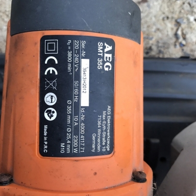 AEG แท่นตัดไฟเบอร์ ราคา 3,000 บาทพร้อมใบตัดเหล็ก ส่งฟรี