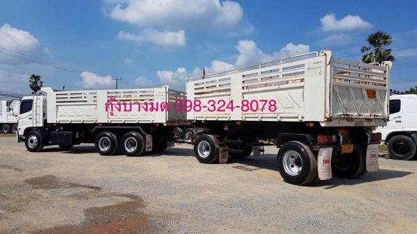 ขายรถพ่วงดัมพ์ Hino mega FM8J เครื่อง 251 แรง ปี 56 ไมล์สองแสน กระบะดัมพ์สามมิตร ลูก 2 เพลา ทะเบียนพร้อม ขายรถพ่วงดัมพ์ Hino mega FM8J เครื่อง 251 แรง ปี 56 ไมล์สองแสน กระบะดัมพ์สามมิตร ลูก 2 เพลา ทะเบียนพร้อม