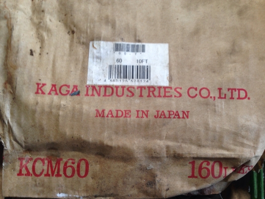 ขายโซ่ KCM made in Japan เบอร์ 60 ของใหม่อยู่ในห่อ ไม่เคยใช้งาน ยาวเส้นละ 3 เมตร มี 8 ชุดครับ ขายโซ่ KCM made in Japan เบอร์ 60 ของใหม่อยู่ในห่อ ไม่เคยใช้งาน ยาวเส้นละ 3 เมตร มี 8 ชุดครับ
