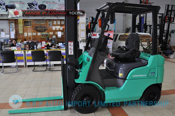 ขายรถโฟล์คลิฟท์มือสอง MITSUBISHI รุ่น FG15T-51216 นำเข้าจากประเทศญี่ปุ่น 100\% ไม่เคยใช้งานในประเทศไทย