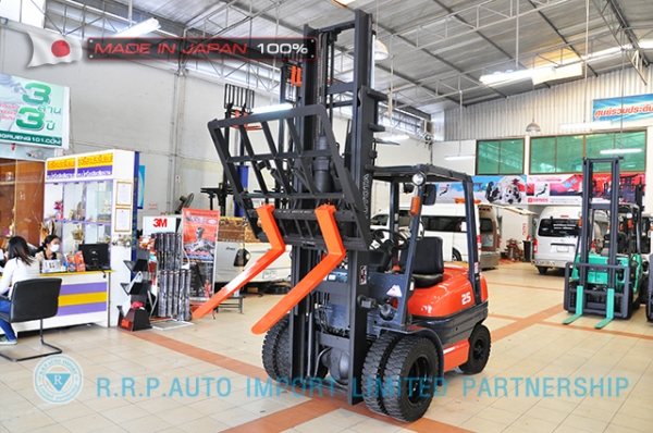 ขายรถโฟล์คลิฟท์มือสอง TOYOTA รุ่น 6FD25-10919 นำเข้าจากประเทศญี่ปุ่น 100\% ไม่เคยใช้งานในไทย