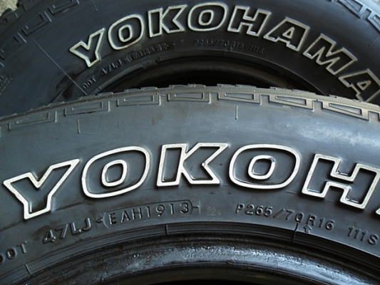 ยางออล A/Tกระบะสูง16 โยโกฮาม่า265-70-R16 ลงพื้นปี14 (4เส้น3,500)ดอกหนา1เซ็น