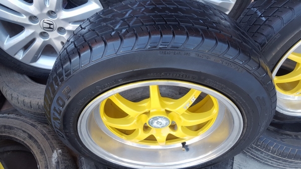 ขายล้อSOLEIL TF2 15 4รู100 หน้า7.5 พร้อมยาง 4 ล้อ ขายล้อSOLEIL TF2 15 4รู100 หน้า7.5 พร้อมยาง 4 ล้อ