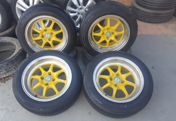 ขายล้อSOLEIL TF2 15 4รู100 หน้า7.5 พร้อมยาง 4 ล้อ