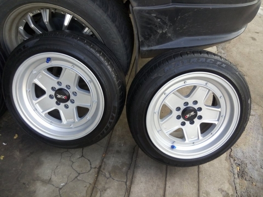 แม็กขอบ 15 กว้าง 8 ออฟ 20 ใส่รถ 4 รู 100 และ 114 พร้อมยาง แม็กขอบ 15 กว้าง 8 ออฟ 20 ใส่รถ 4 รู 100 และ 114 พร้อมยาง