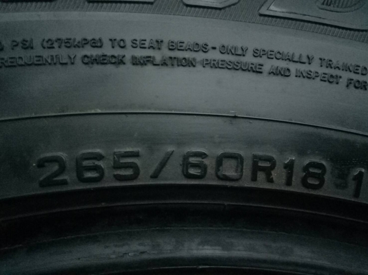 ขายยาง 265/60R18 DUNLOP ปั12 จำนวน 1 ชุด