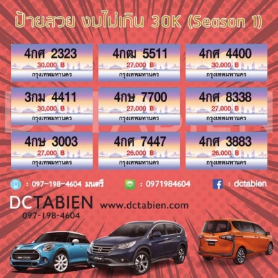 ขายทะเบียนเลขสวย ราคาถูกมาก เริ่มต้น 6500 บาท ขายทะเบียนเลขสวย ราคาถูกมาก เริ่มต้น 6500 บาท
