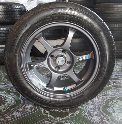 ขายล้อใหม่15 SSR 4รู100  ยางเปอร์เช็น 4 ล้อ