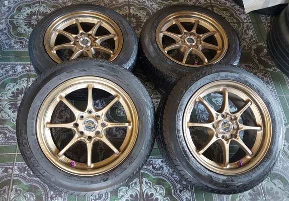 ขายล้อใหม่15 CE28 4รู100-114 ยางเปอร์เช็นปี15  4 ล้อ