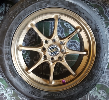 ขายล้อใหม่15 CE28 4รู100-114 ยางเปอร์เช็นปี15  4 ล้อ