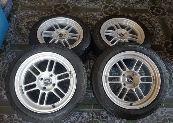 ขายล้อใหม่15 Rpf1 4รู100 ยางเปอร์เช็นปี16  4 ล้อ