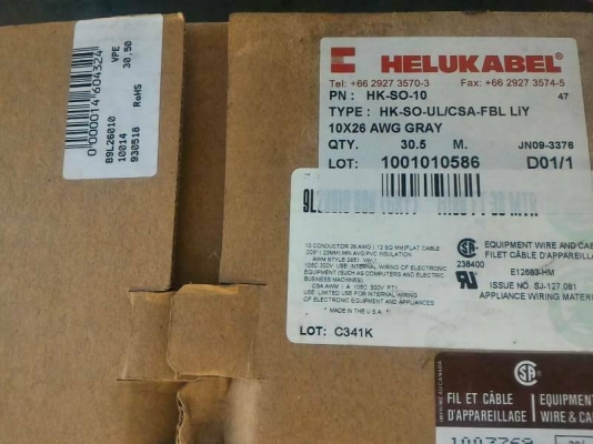 ขาย140บส่งฟรี083-2000058 สายแพรยี่ห้อ HELUK ABEL ของUSA ขนาด 10เส้น ยาวม้วนละ 30.5 ม.(มี20ม้วน) ขาย140บส่งฟรี083-2000058 สายแพรยี่ห้อ HELUK ABEL ของUSA ขนาด 10เส้น ยาวม้วนละ 30.5 ม.(มี20ม้วน)