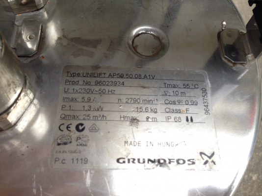 ขายไดโว่ดูดน้ำ Groundfos 1.3Kw. 220Vไฟบ้าน โครงสแตนเลส สภาพสวยมากเดิมๆ วิ่งนิ่ม พร้อมใช้งาน (ลูกลอยไม่ได้ใช้) ขายไดโว่ดูดน้ำ Groundfos 1.3Kw. 220Vไฟบ้าน โครงสแตนเลส สภาพสวยมากเดิมๆ วิ่งนิ่ม พร้อมใช้งาน (ลูกลอยไม่ได้ใช้)