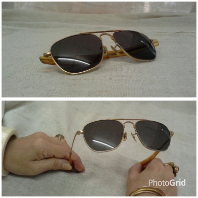 แว่นตาอเมริกันวินเทจเสืออากาศ รุ่นหายาก! Original COMMAND handmade in USA 23 K