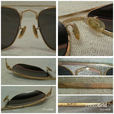 แว่นตาอเมริกันวินเทจเสืออากาศ รุ่นหายาก! Original COMMAND handmade in USA 23 K