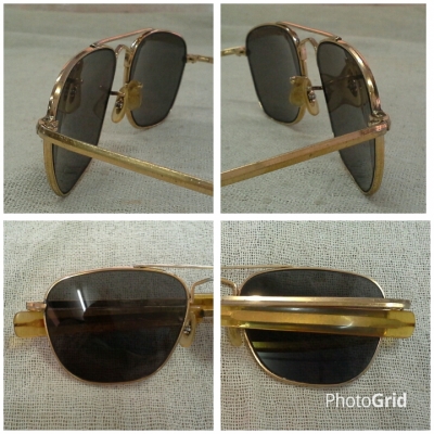 แว่นตาอเมริกันวินเทจเสืออากาศ รุ่นหายาก! Original COMMAND handmade in USA 23 K