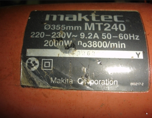 ขายแท่นตัดไฟเบอร์ 14 นิ้ว 2,000 วัตต์ Maktec รุ่น MT 240