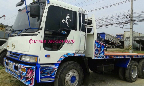 ขายรถสิบล้อเทเลอร์ HINO เครื่อง ek100 - 260 แรง 2 เพลา ปี 38 แอร์ ยางใหม่ หางต่อใหม่ ทะเบียนพร้อม