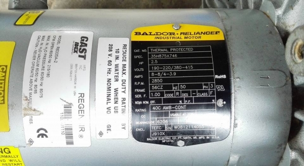 ** SOLD ** ริงส์โบวเวอร์ BALDOR Made in USA 2.5 HP 2850 RPM 380V สภาพใหม่ๆเงาๆพร้อมใช้