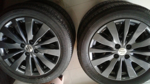 ขายล้อแม็ก Suzuki swift 16 4รู100 + ยาง Bridgestone  185/55r16 ปี 15