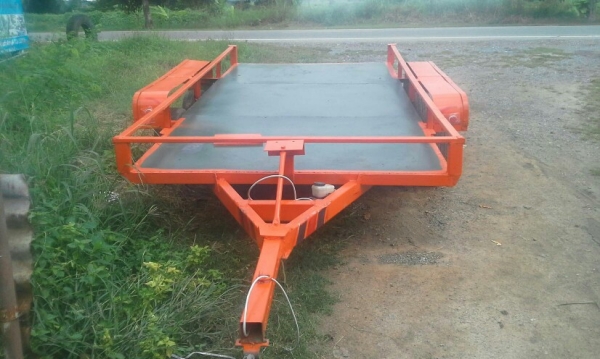 หางพ่วงปืคอัฟสองเพลาเบรคไฟฟ้าพร้อมทะเบียน