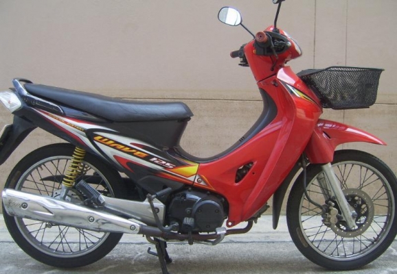 ขาย Honda Wave 125cc สตาร์ทมือ สีแดง จดทะเบียนปี45  พรบ.หมด ก.พ.56