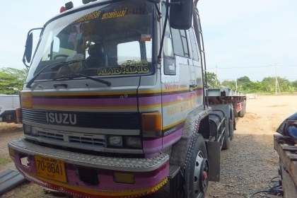 10ล้อหัวลากISUZU ROCK 240 พร้อมหางพื้นเรียบ2คาน10.50ม