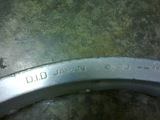 ล้อD.I.D สีเงิน กาบโตขนาด2.15 X17 แท้ JAPANตัวเก่า