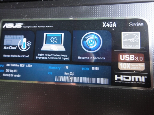 โน๊ตบุ๊ค Asus x45a