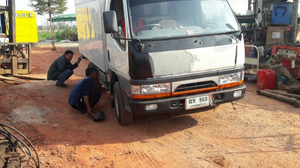 tractor-backhoe จัดตู้บรรทุกสินค้า ติดรถให้ลูกค้าเรียบร้อยครับ พร้อมกับบริการ เชื่อมติดตัวรถให้ด้วยครับ